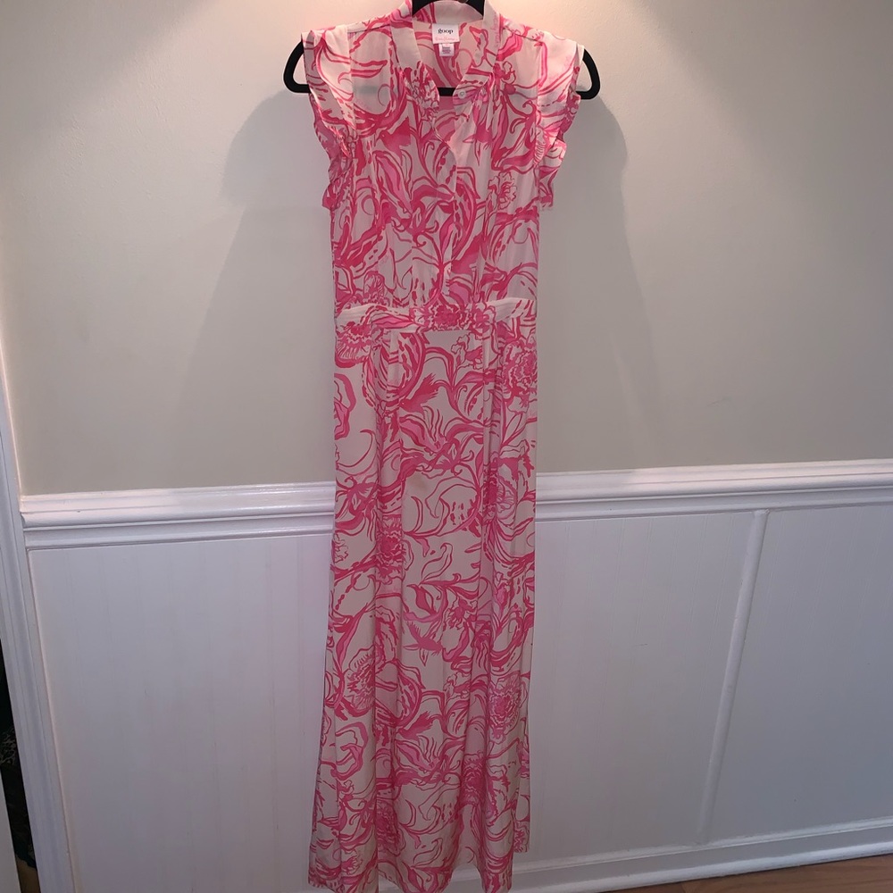 LILLY PULITZER GOOP Pink Silk Maxi Dress